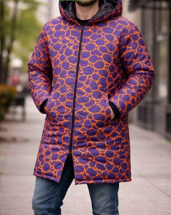 men's-hooded-printed-longline-puffer-jacket